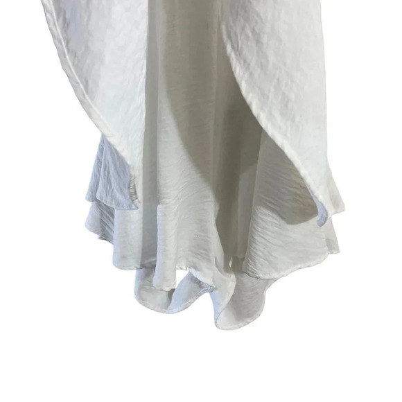 Windsor NWT White Romper Size Small Lace Back Draped Skirt Flowy Spaghetti Strap - Picture 4 of 6